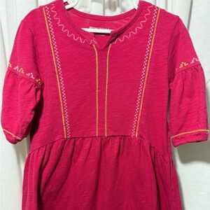 Garnet Hill Kids Embroidered Fuchsia Dress